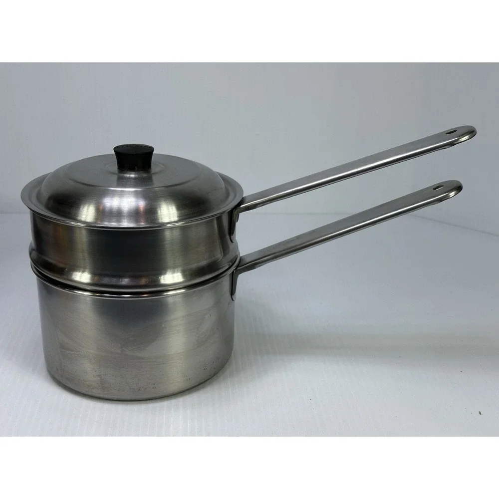 Vintage Lewis 1927 Stainless Ware‎ Double Boiler West Bend Lid